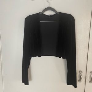 Black velvet shrug. Versatile!